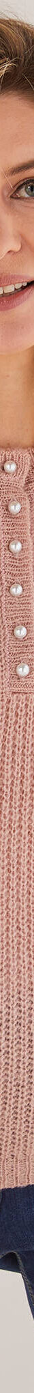 Pull col tunisien, maille anglaise toucher doux (rose poudré) Pull col tunisien, maille anglaise toucher doux (rose poudré)